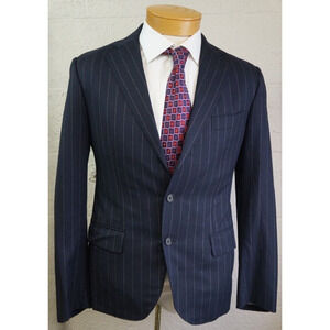 SIMONE ABBARCHI Jacket Blazer Bespoke Chalk line Slim Fit 40R Wool ITALY $4000